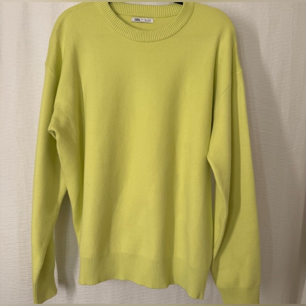 Zara Vibrant Lime Knit Pullover